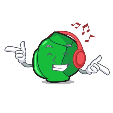 Dinleme müzik Brüksel maskot karikatür tarzı