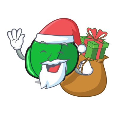 Noel Baba hediye Brüksel maskot karikatür tarzı ile