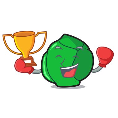 Boks şampiyonu Brüksel maskot karikatür tarzı