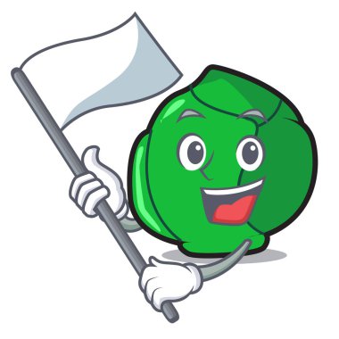 Bayrak Brüksel maskot karikatür tarzı ile