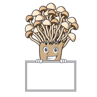 Yönetim Kurulu enoki mantar karakter karikatür vektör çizim ile sırıtarak