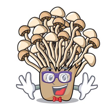 Geek enoki mantar karakter karikatür vektör çizim