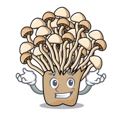 Sırıtan enoki mantar karakter karikatür vektör çizim