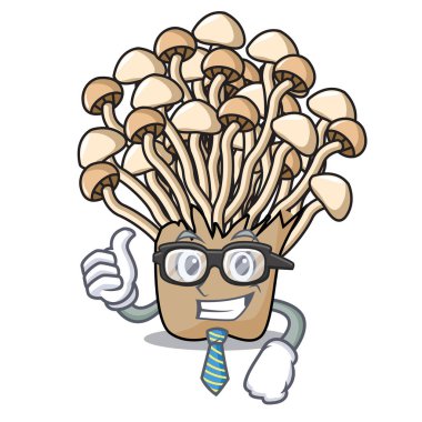 İşadamı enoki mantar karakter karikatür vektör çizim