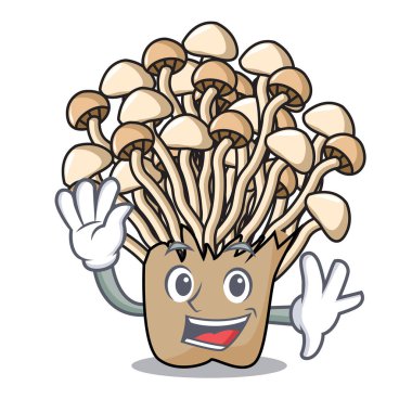 Sallama enoki mantar karakter karikatür vektör çizim