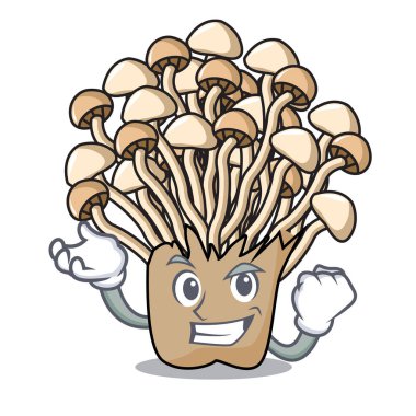 Başarılı enoki mantar karakter karikatür vektör çizim