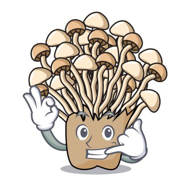 Bana enoki mantar maskot karikatür vektör çizim de