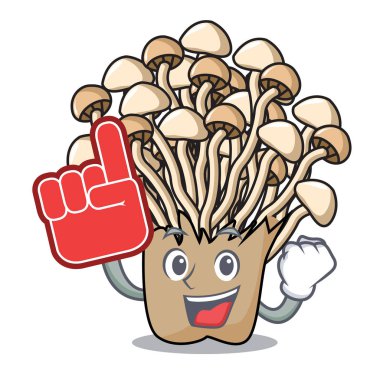 Köpük parmak enoki mantar maskot karikatür vektör çizim