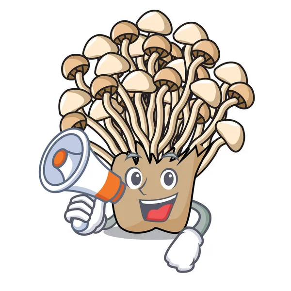 Megafon enoki mantar karakter karikatür vektör çizim ile