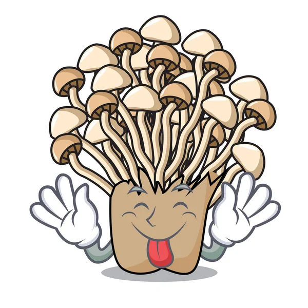 Enoki mantar maskot karikatür vektör çizim dil