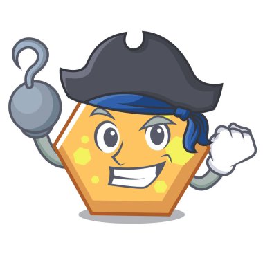 Korsan altıgen karakter karikatür tarzı vektör çizim