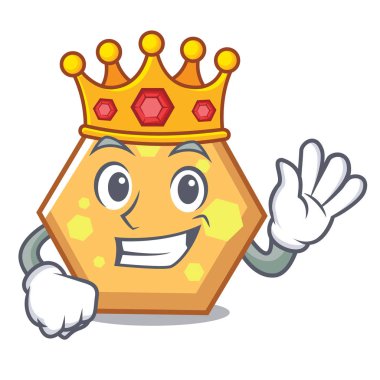 Kral altıgen maskot karikatür tarzı vektör çizim
