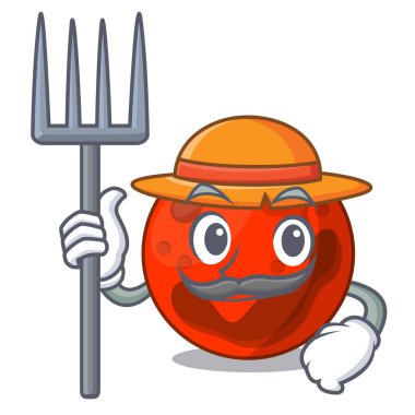 Çiftçi mars gezegeni karakter karikatür vektör çizim