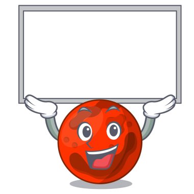 Tahtayı mars gezegeni karakter karikatür vektör çizim