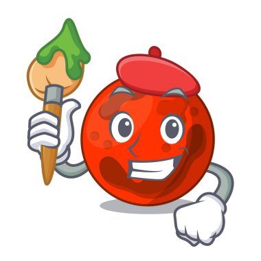 Sanatçı mars gezegeni karakter karikatür vektör çizim