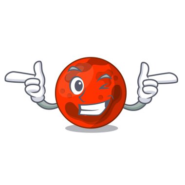 Wink mars gezegeni karakter karikatür vektör çizim