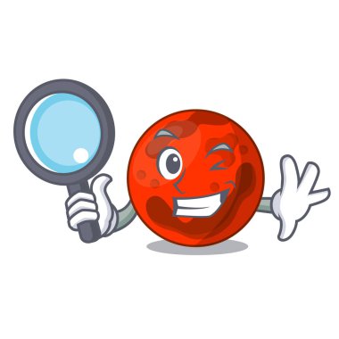 Dedektif mars gezegeni karakter karikatür vektör çizim