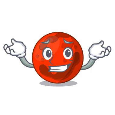 Mars gezegeni karakter karikatür vektör çizim sırıtarak