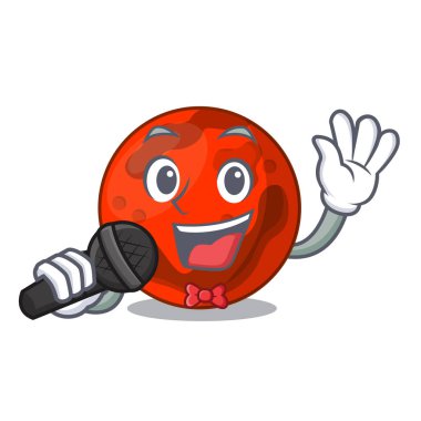 Şarkı mars gezegeni maskot karikatür vektör çizim