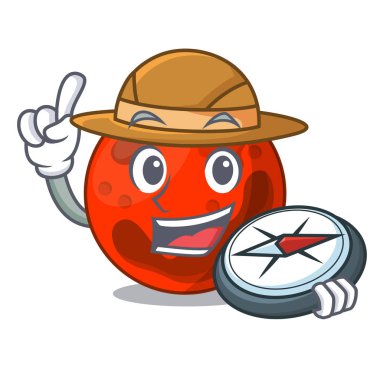 Explorer mars gezegeni maskot karikatür vektör çizim