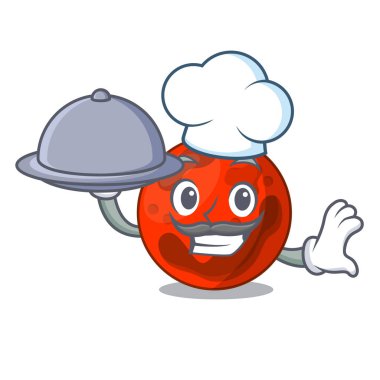 Şef gıda ile mars gezegeni maskot çizgi film