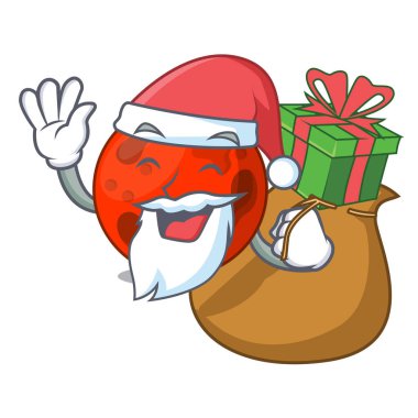 Noel hediye ile mars gezegeni maskot çizgi film