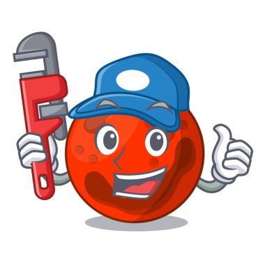 Tesisatçı mars gezegeni maskot karikatür vektör çizim