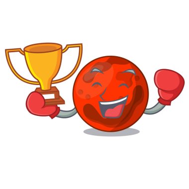 Boks şampiyonu mars gezegeni maskot çizgi film