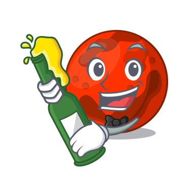 Bira ile mars gezegeni maskot çizgi film