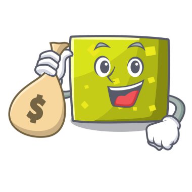 Para çantası kare karakter karikatür tarzı ile