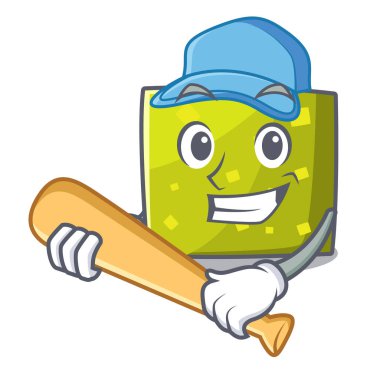 Oyun beysbol kare karakter karikatür tarzı