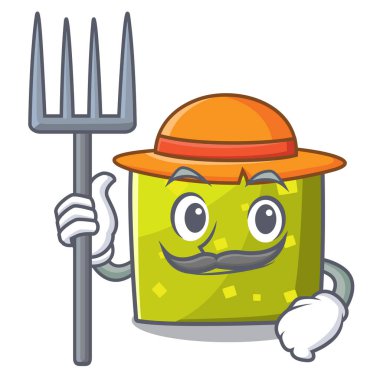 Çiftçi kare karakter karikatür tarzı