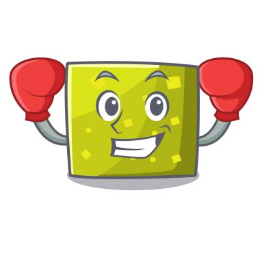 Boks kare karakter karikatür tarzı