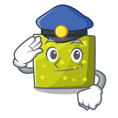 Polis karakter karikatür tarzı kare