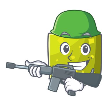 Ordu kare karakter karikatür tarzı