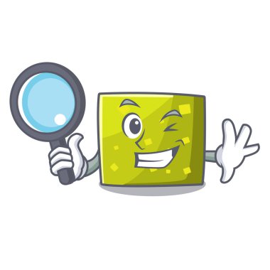 Dedektif kare karakter karikatür tarzı vektör çizim