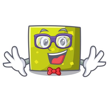 Geek kare karakter karikatür tarzı