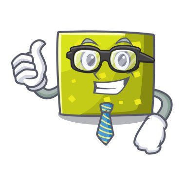 İşadamı kare karakter karikatür tarzı