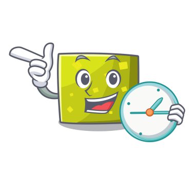 Saat kare karakter karikatür tarzı ile