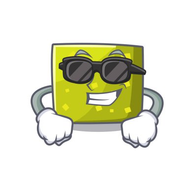 Süper cool kare karakter karikatür tarzı