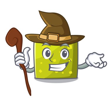 Cadı kare maskot karikatür tarzı