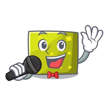 Şarkı kare maskot karikatür tarzı