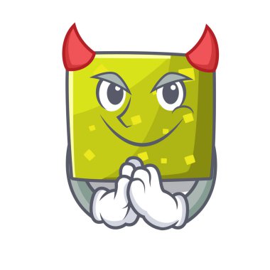 Şeytan kare maskot karikatür tarzı