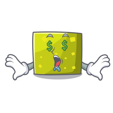 Para göz kare maskot karikatür tarzı vektör çizim