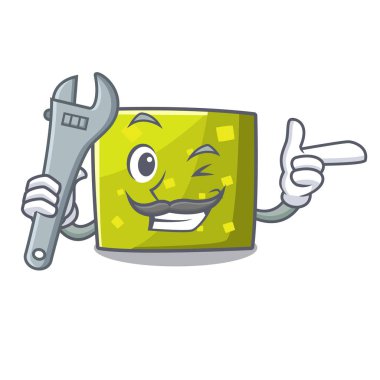 Mekanik kare maskot karikatür tarzı