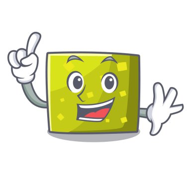 Parmak kare maskot karikatür tarzı