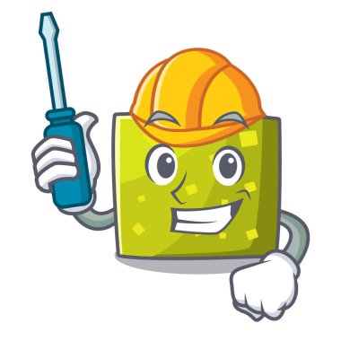 Otomotiv kare maskot karikatür tarzı