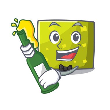 Bira kare maskot karikatür tarzı ile