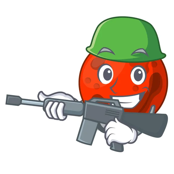 Army Mars Planet Character Cartoon Vector Illustration — Stock Vector