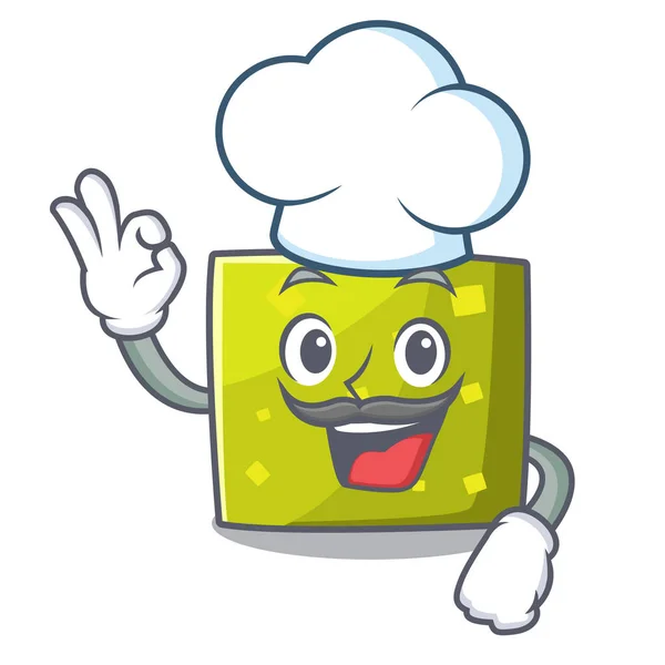 Chef personaje cuadrado estilo de dibujos animados — Vector de stock